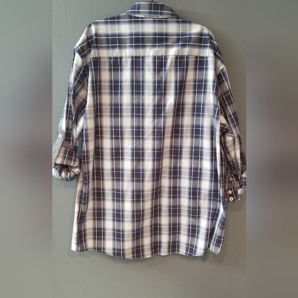 MB Studio Men's Button Down Long Sleeve XXL Plaid Shirt - Picture 5 of 9